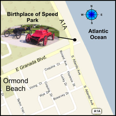Birthplace of Speed Park N S E W Atlantic Ocean E Granada Blvd. A1A Ormond Beach